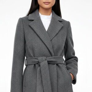 DYNAMITE Womens Dark Grey Wool Blend Coat, Ladies WARM Winter Jacket, Sz (S) EUC